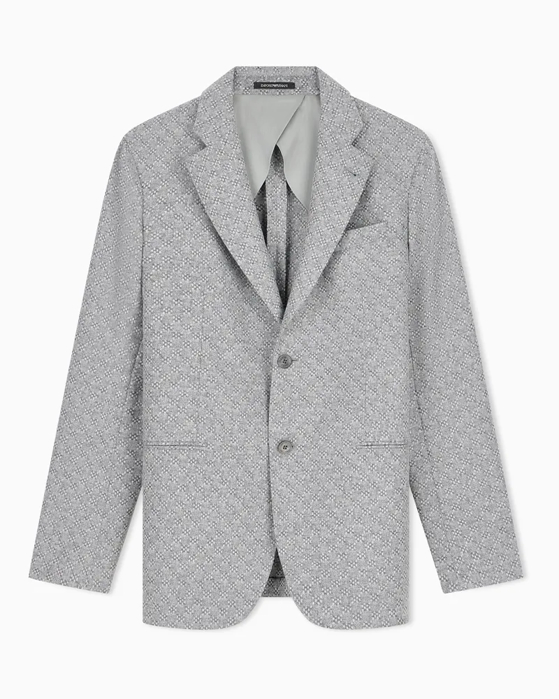 Emporio Armani Regular Fit Blazer aus Schurwolle und Kaschmir Grau