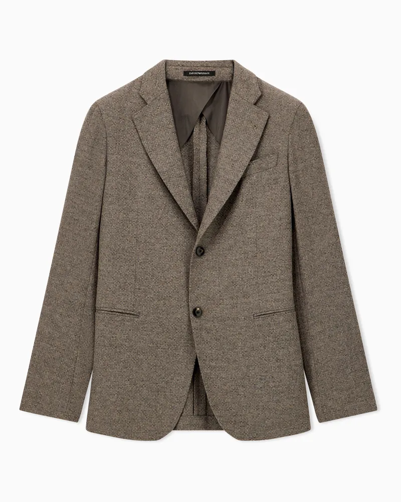 Emporio Armani Regular Fit Blazer aus Schurwolle und Kaschmir Grau