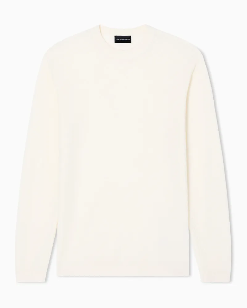 Emporio Armani Pullover aus Schurwolle mit Karomuster Beige