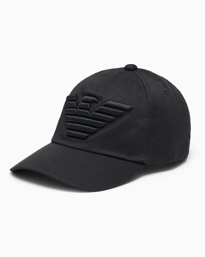 Emporio Armani Baseballcap Maxi-Adler aufgesticktem aus Baumwolle Essential Schwarz