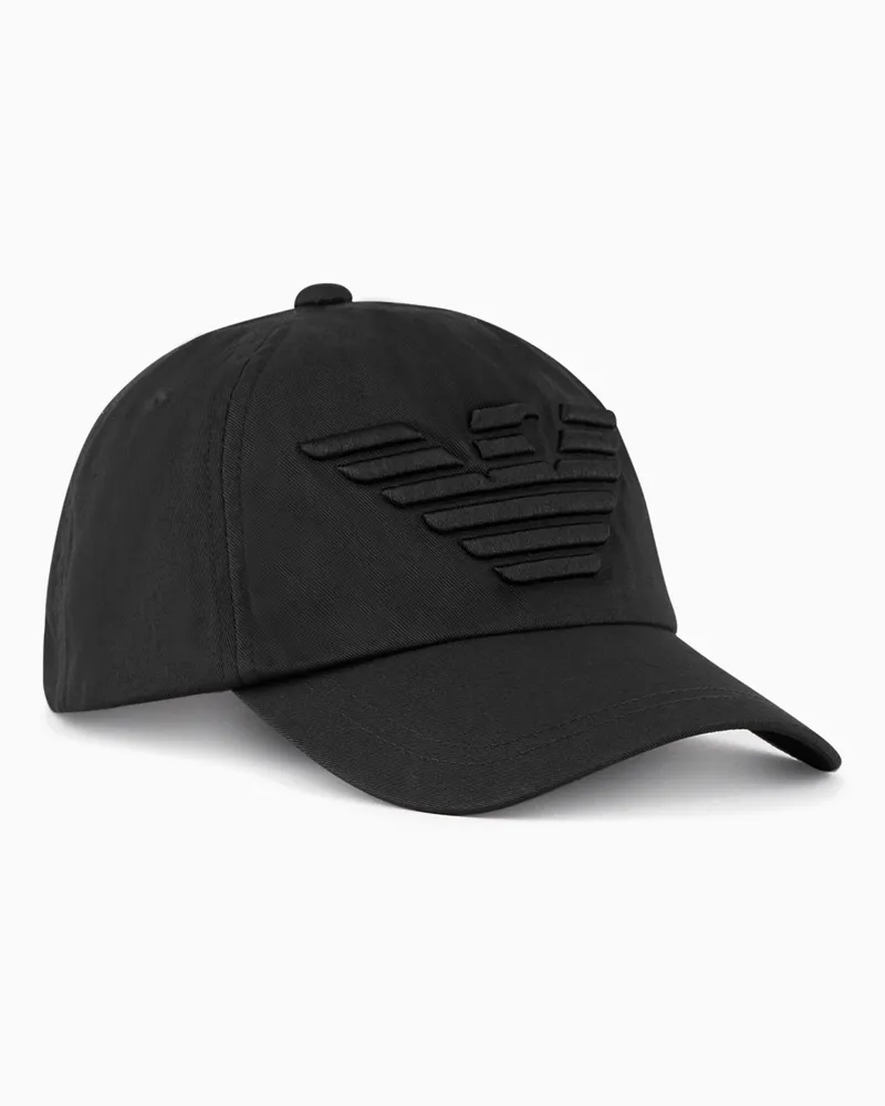 Emporio Armani Baseballcap mit aufgesticktem Maxi-Adler Schwarz