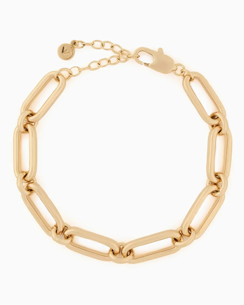 Emporio Armani Glieder-Armband aus goldfarbenem Messing mit Anhängern Mehrfarbig