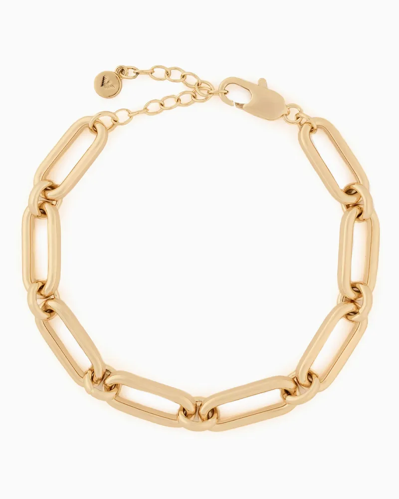 Emporio Armani Glieder-Armband aus goldfarbenem Messing mit Anhängern Mehrfarbig