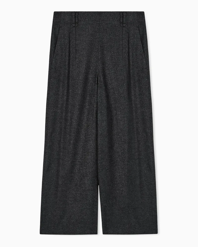 Emporio Armani Culotte-Hose aus Mouliné-Flanell Grau