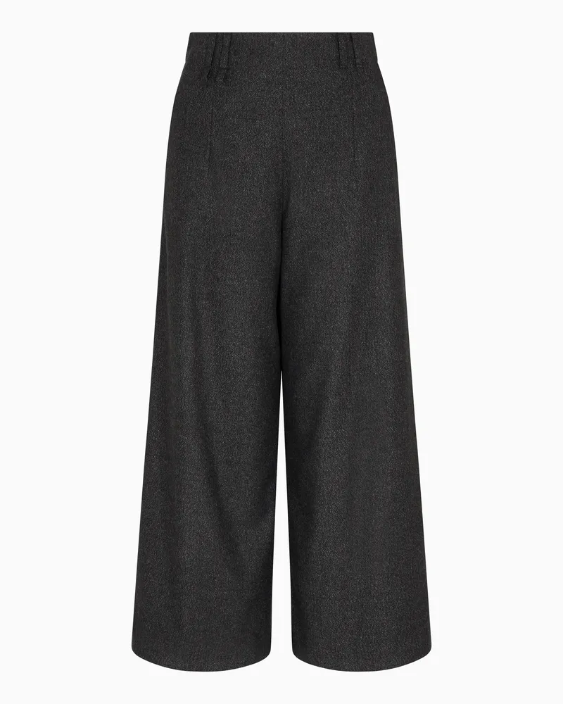 Emporio Armani Culotte-Hose aus Mouliné-Flanell Grau