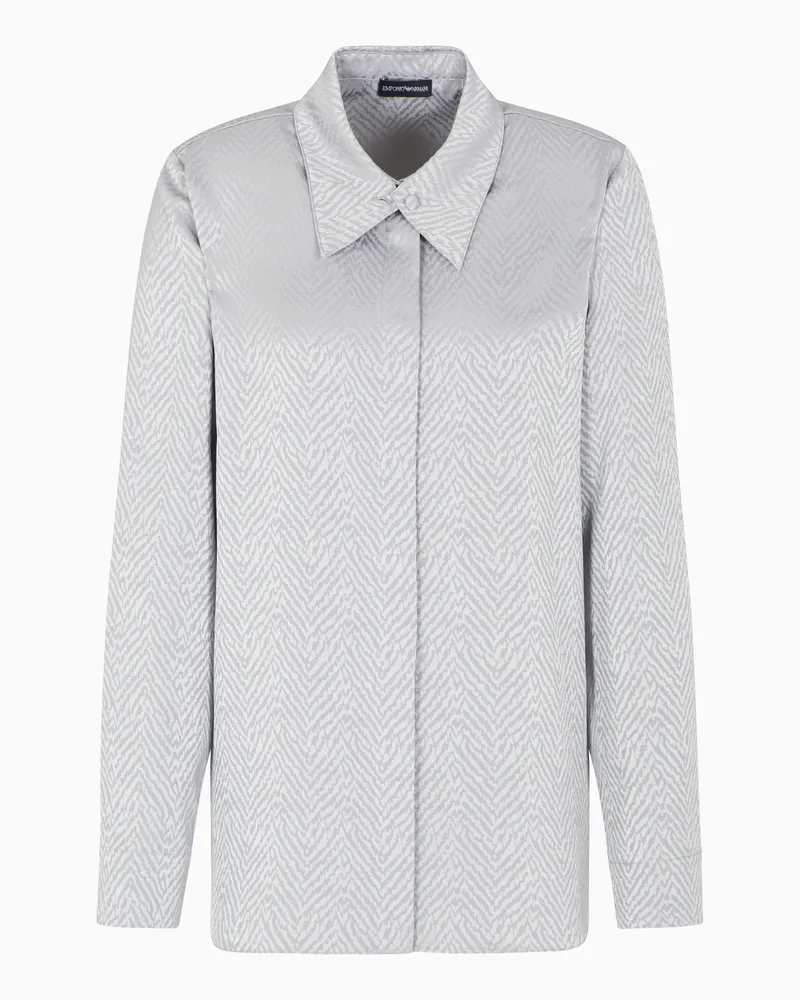 Emporio Armani Hemd mit Chevron-Motiv-Print Grau