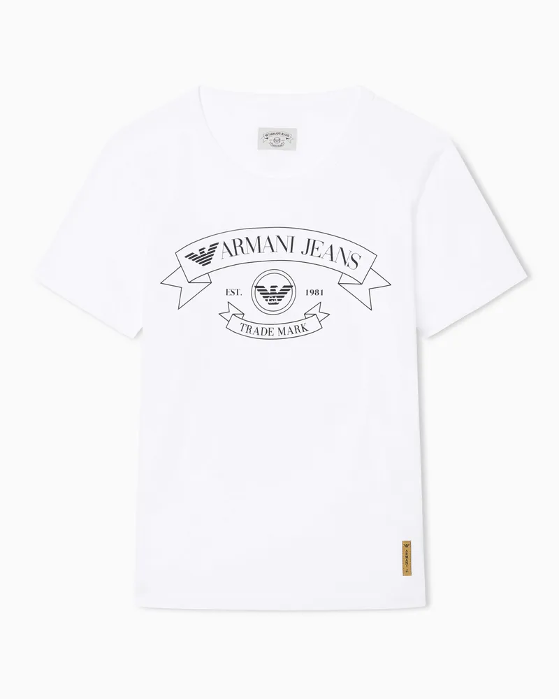 Emporio Armani Cotton jersey crewneck T-shirt Weiß