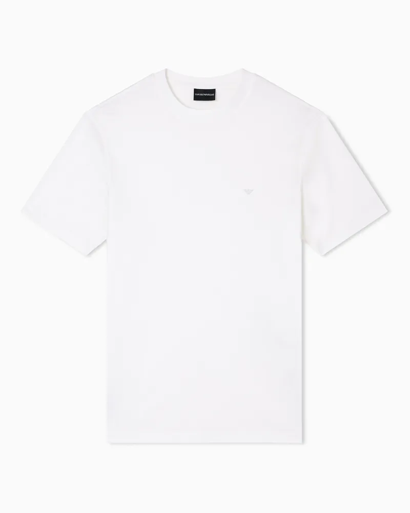 Emporio Armani Travel Essential T-Shirt aus einer Jersey-Lyocell-Mischung Weiß