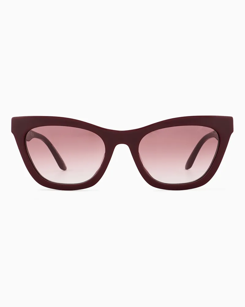Emporio Armani Sonnenbrille für Damen mit Cat-Eye-Fassung Burgunderrot