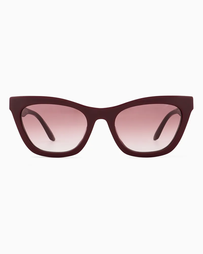 Emporio Armani Sonnenbrille für Damen mit Cat-Eye-Fassung Burgunderrot