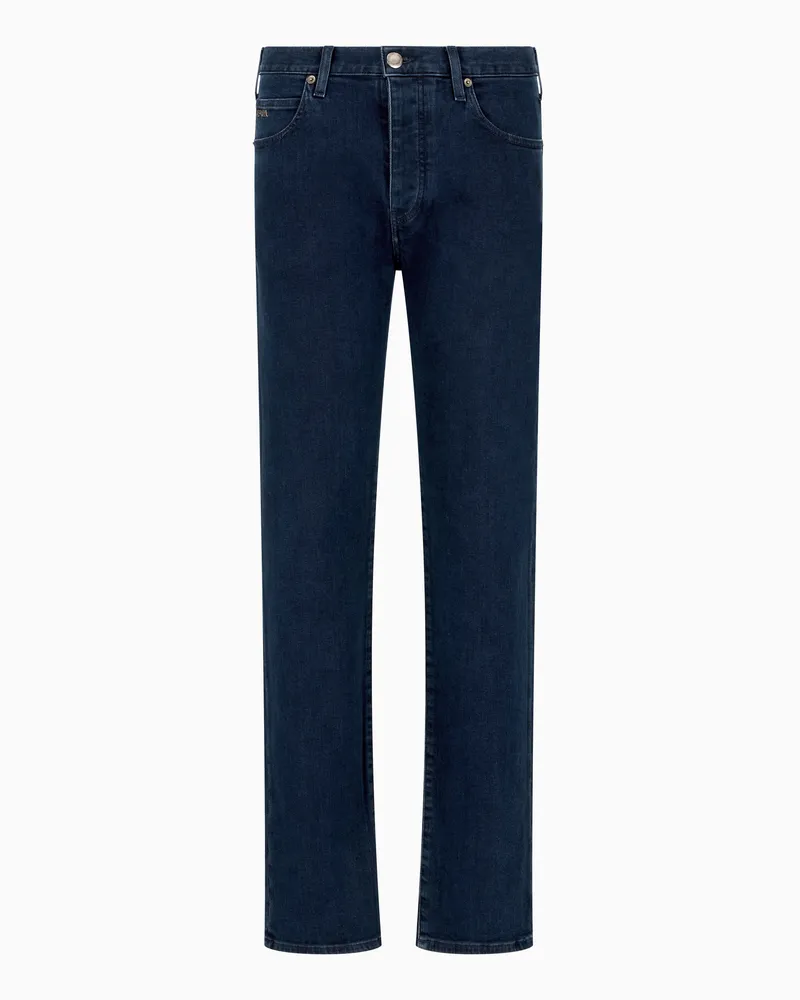 Emporio Armani Jeans J21 in Regular Fit aus gewaschenem Komfort-Denim 298 g und Twill Blau