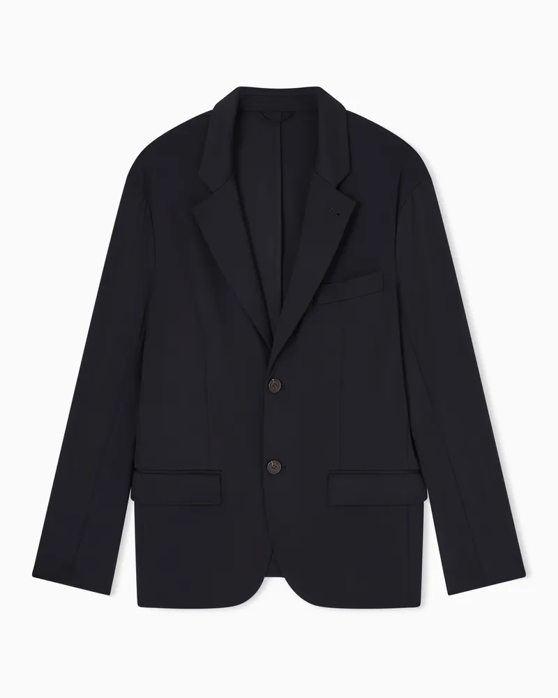 Emporio Armani Blazer aus Stretch-Nylon Marineblau