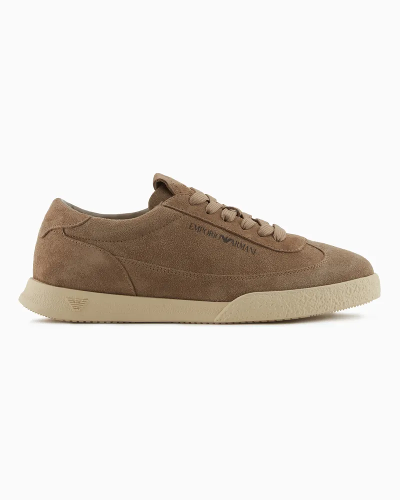 Emporio Armani Sneaker aus Leder und Veloursleder 