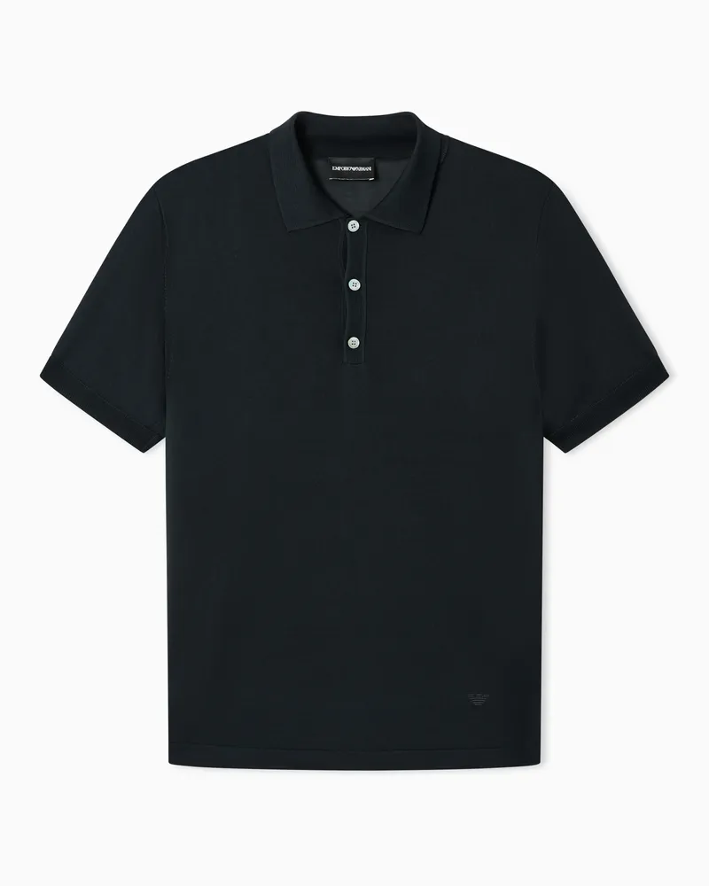 Emporio Armani Poloshirt in Glattstrick Marineblau