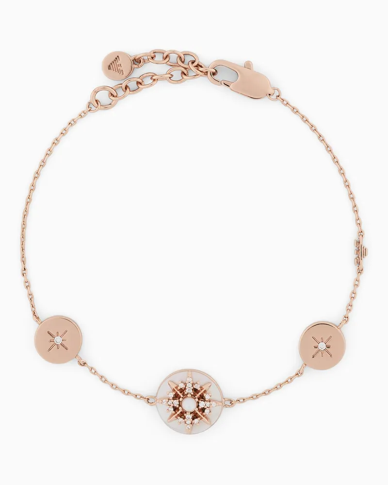 Emporio Armani Armband aus Messing in Roségoldoptik mit Perlmutt-Details Mehrfarbig
