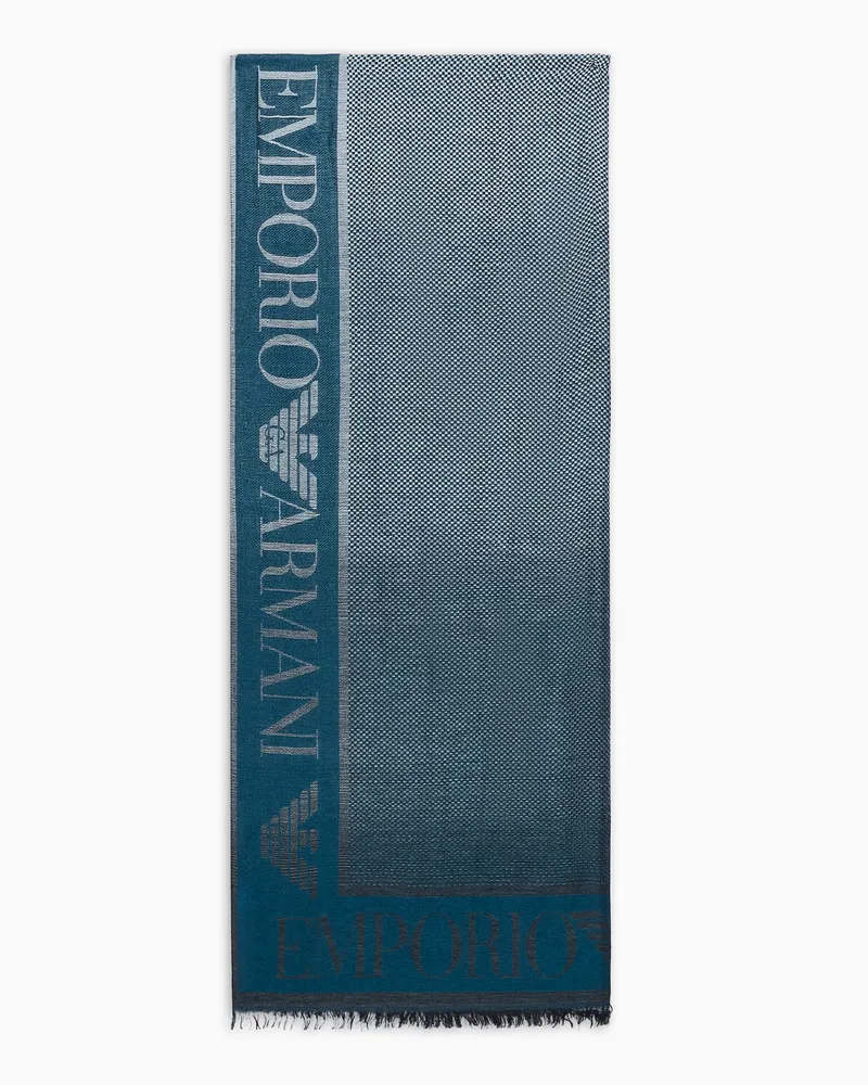 Emporio Armani Stola mit Mikro-Karomuster mit Farbverlauf Grün