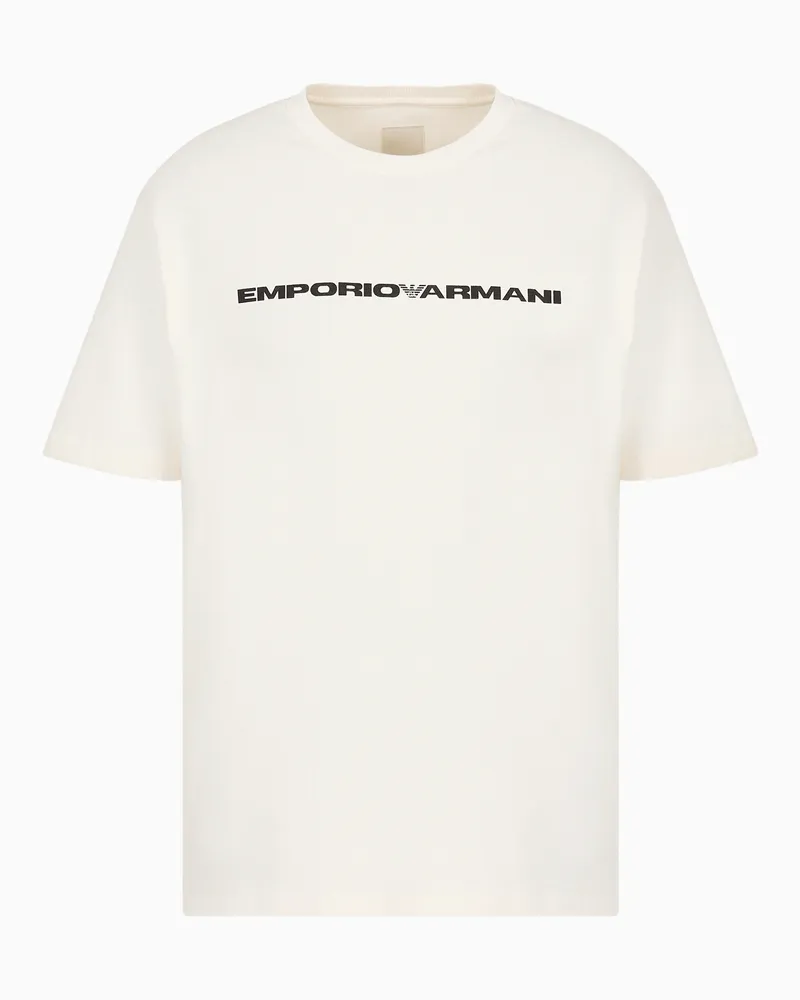 Emporio Armani Sustainable Collection T-Shirt aus amerikanischem Bio-Jersey Weiß