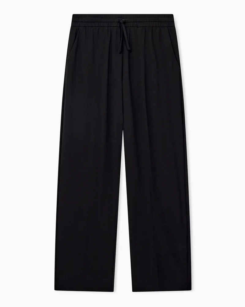 Emporio Armani Hose Regular Fit aus Interlock-Jersey Schwarz