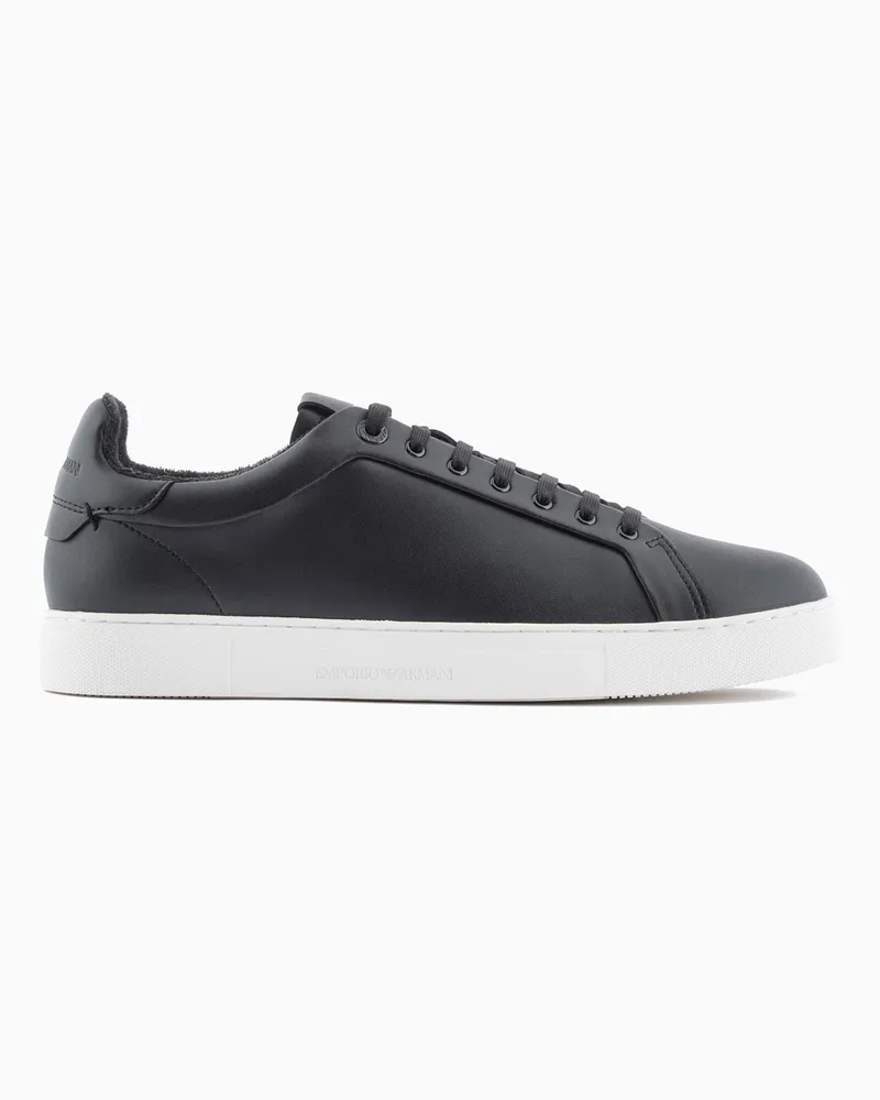 Emporio Armani Sneaker aus weichem Leder Schwarz