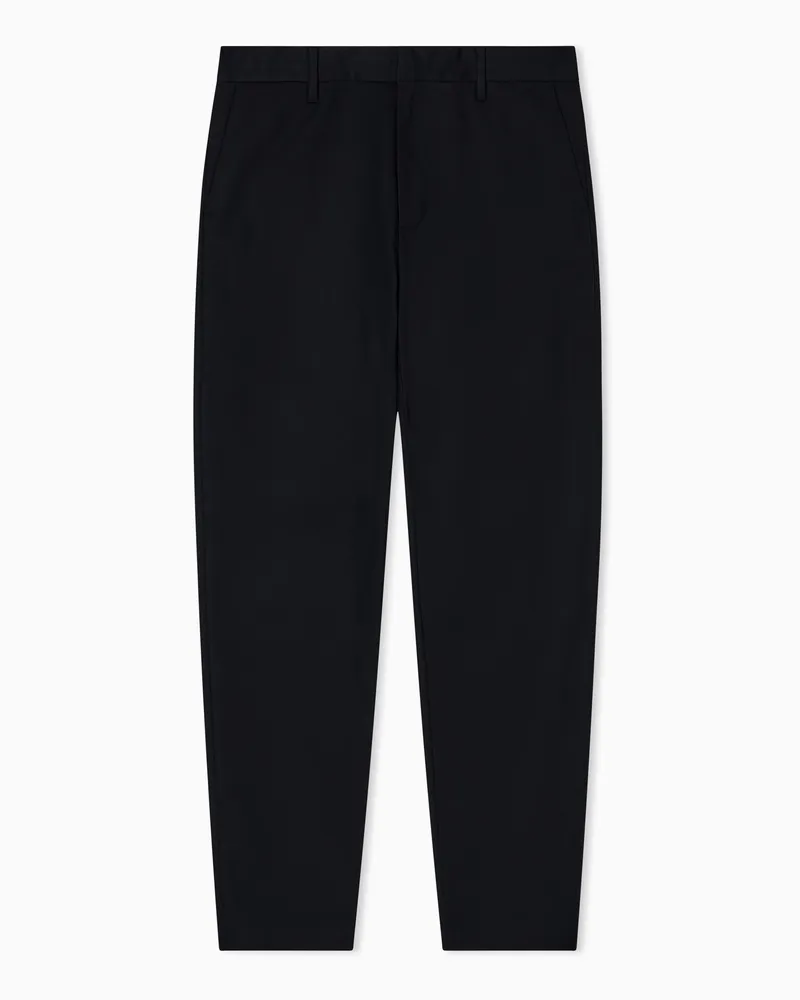 Emporio Armani Chinohose aus komfortablem Gabardine Schwarz