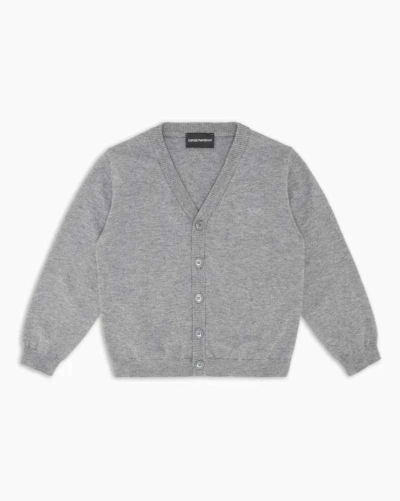 Emporio Armani Cardigan mit V-Ausschnitt aus Wollgemisch Grau