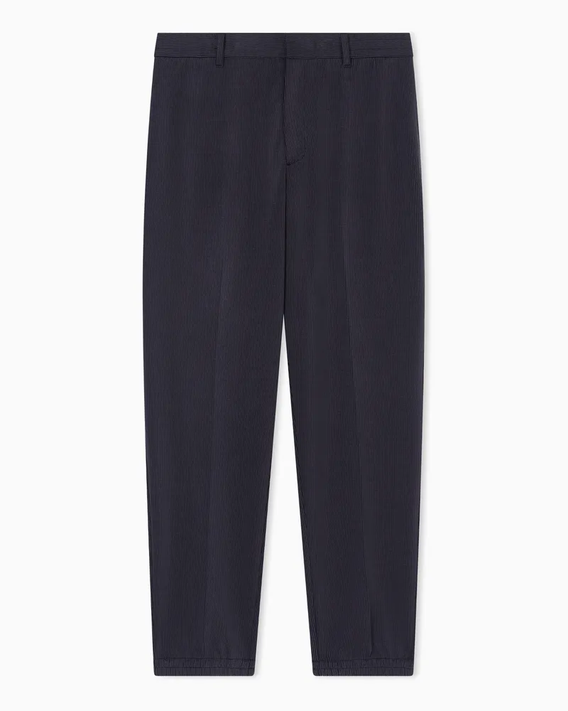 Emporio Armani Lunar New Year ribbed trousers Marineblau