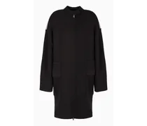 Mantel mit Reißverschluss aus Heavy Jersey aus Schurwollmischgewebe