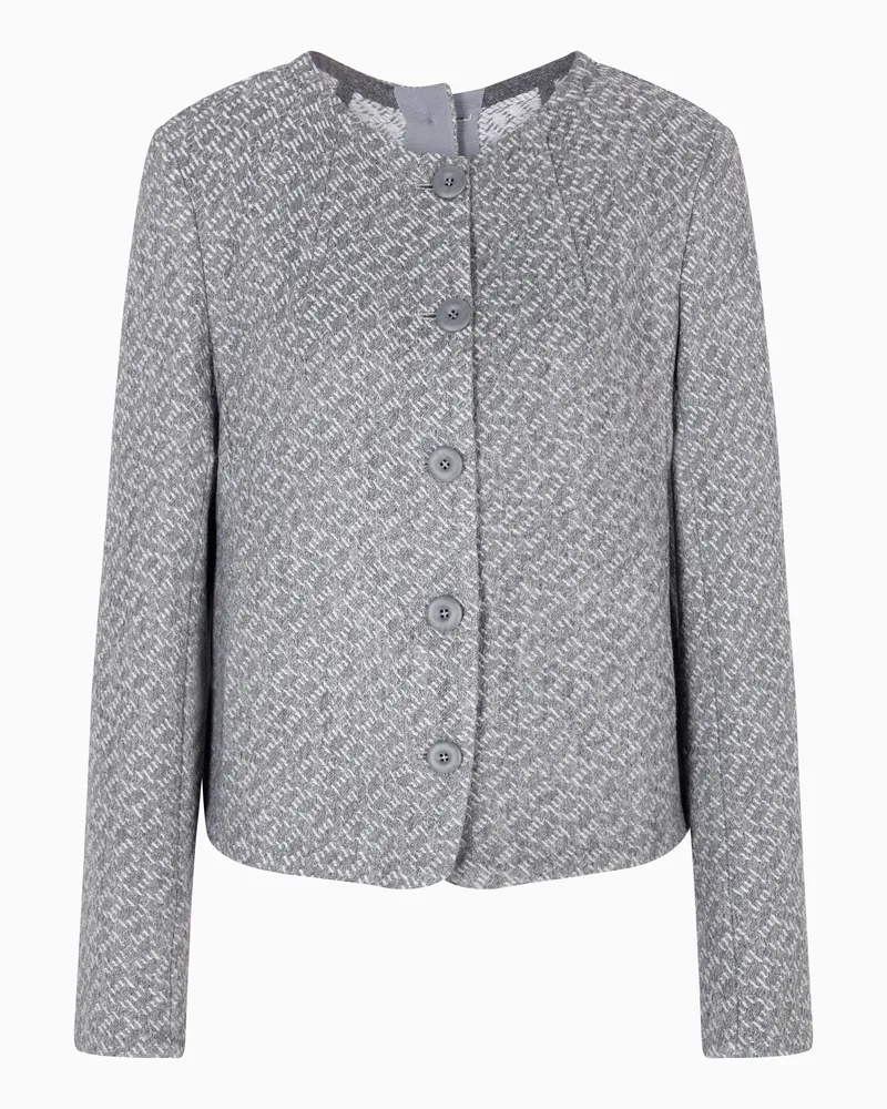 Emporio Armani Icon Jacke aus Jacquard-Stoff mit Trikot-Effekt Grau