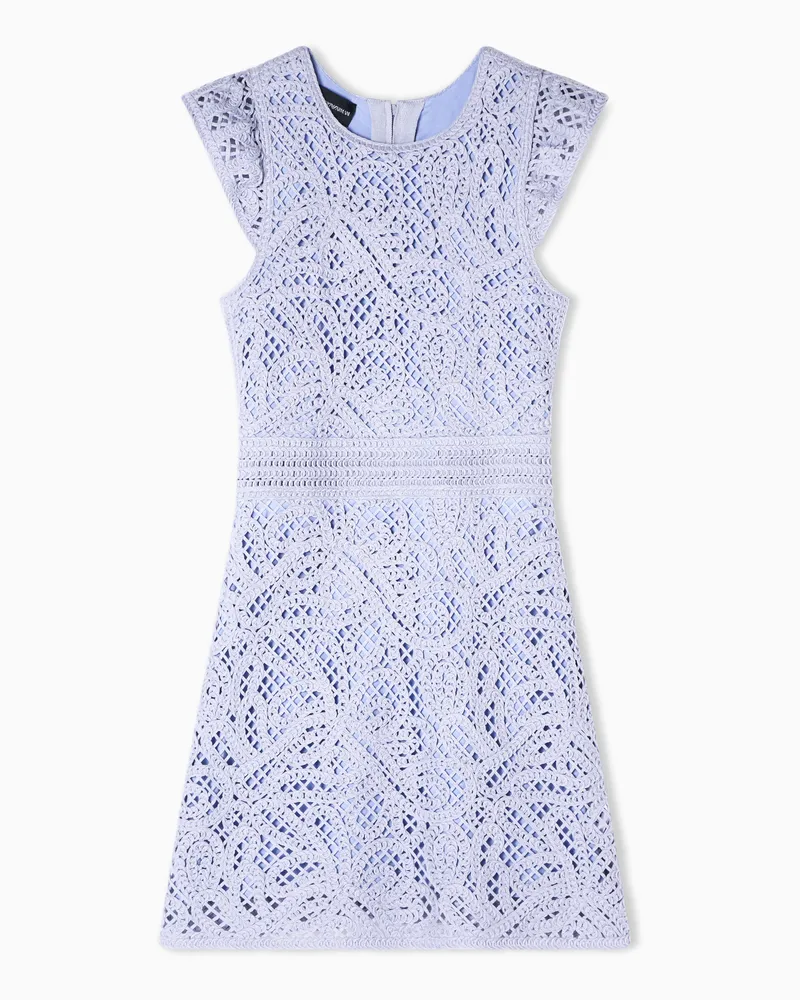 Emporio Armani Kleid aus Stoff mit Cornely-Stickerei in Makramee-Optik Violett