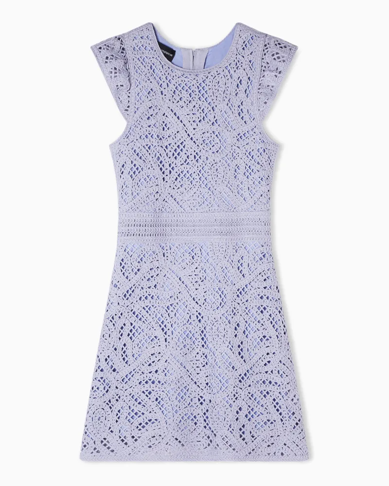 Emporio Armani Dress in macramé effect cornely embroidery fabric Violett