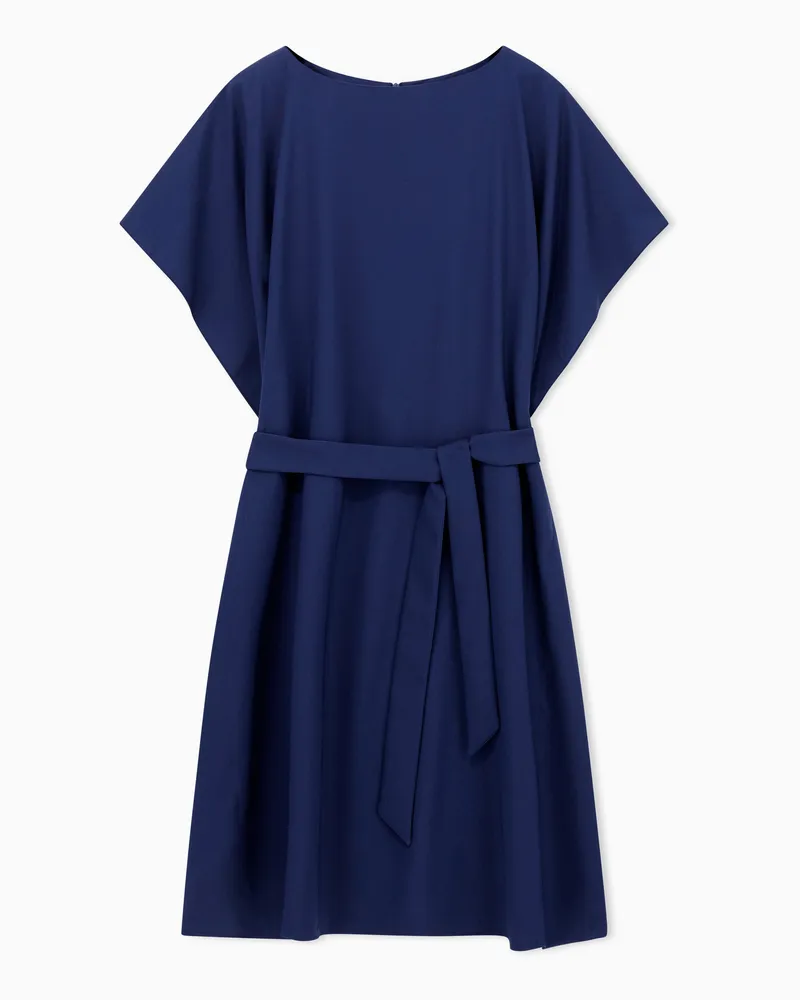Emporio Armani Kleid mit Schärpe, gefertigt aus Krepp-Satin Blau