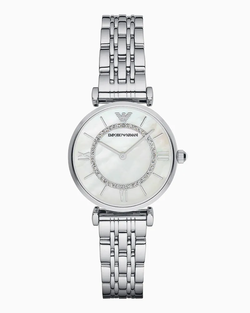 Emporio Armani Damen-Zweizeigeruhr mit Edelstahlarmband Mehrfarbig