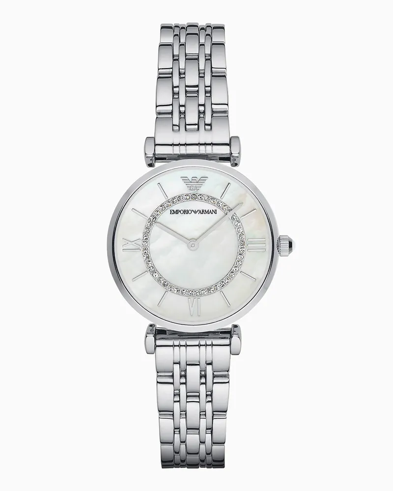 Emporio Armani Damen-Zweizeigeruhr mit Edelstahlarmband Mehrfarbig