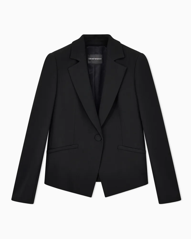 Emporio Armani Jacke aus Crêpe-Cady mit Revers Schwarz