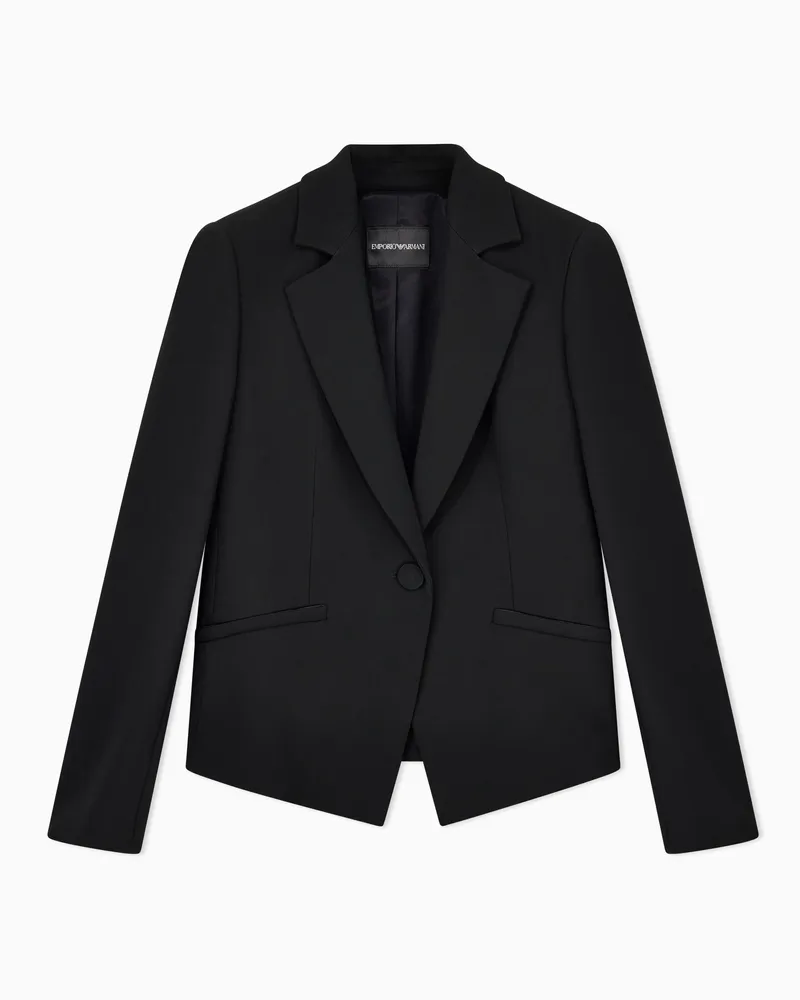 Emporio Armani Jacke aus Crêpe-Cady mit Revers Schwarz