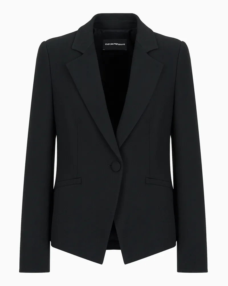 Emporio Armani Jacke aus Crêpe-Cady mit Revers Schwarz