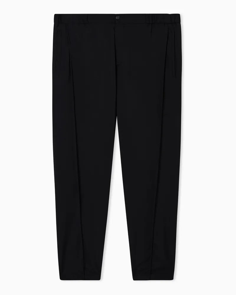 Emporio Armani Hose aus Stoff mit natürlicher Elastizität mit dehnbarem Beinabschluss Schwarz