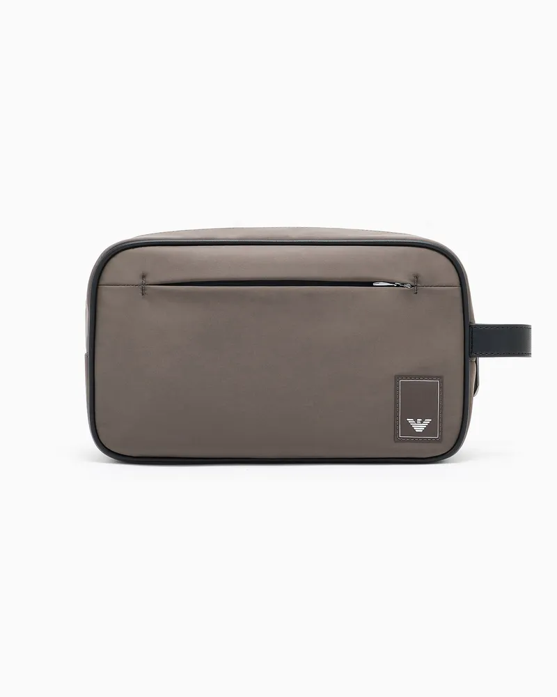 Emporio Armani Travel essential Beauty-Case aus Nylon Grau