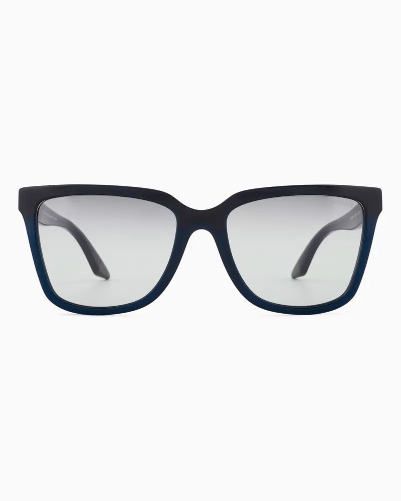Emporio Armani Sonnenbrille mit unregelmäßig geformter Fassung für Damen 