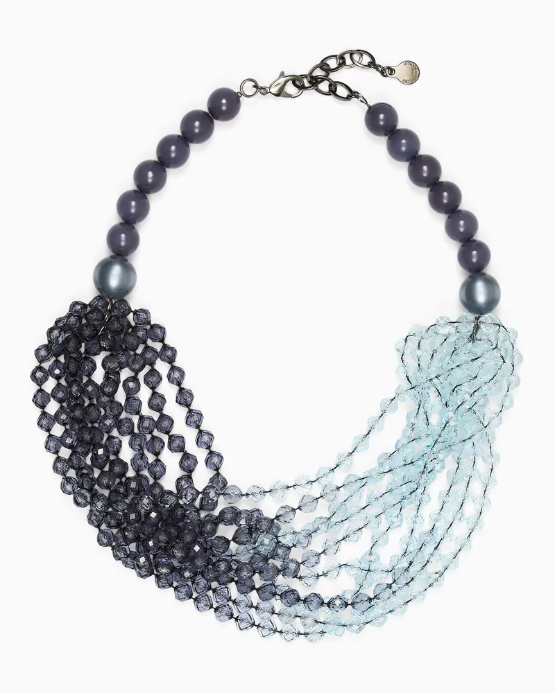 Emporio Armani Mehrsträngige Halskette mit Maxikugeln Blau