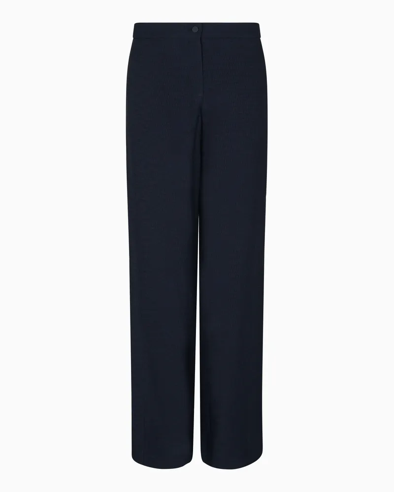 Emporio Armani Icon Hose aus einem Stoff mit fließender Struktur Blau