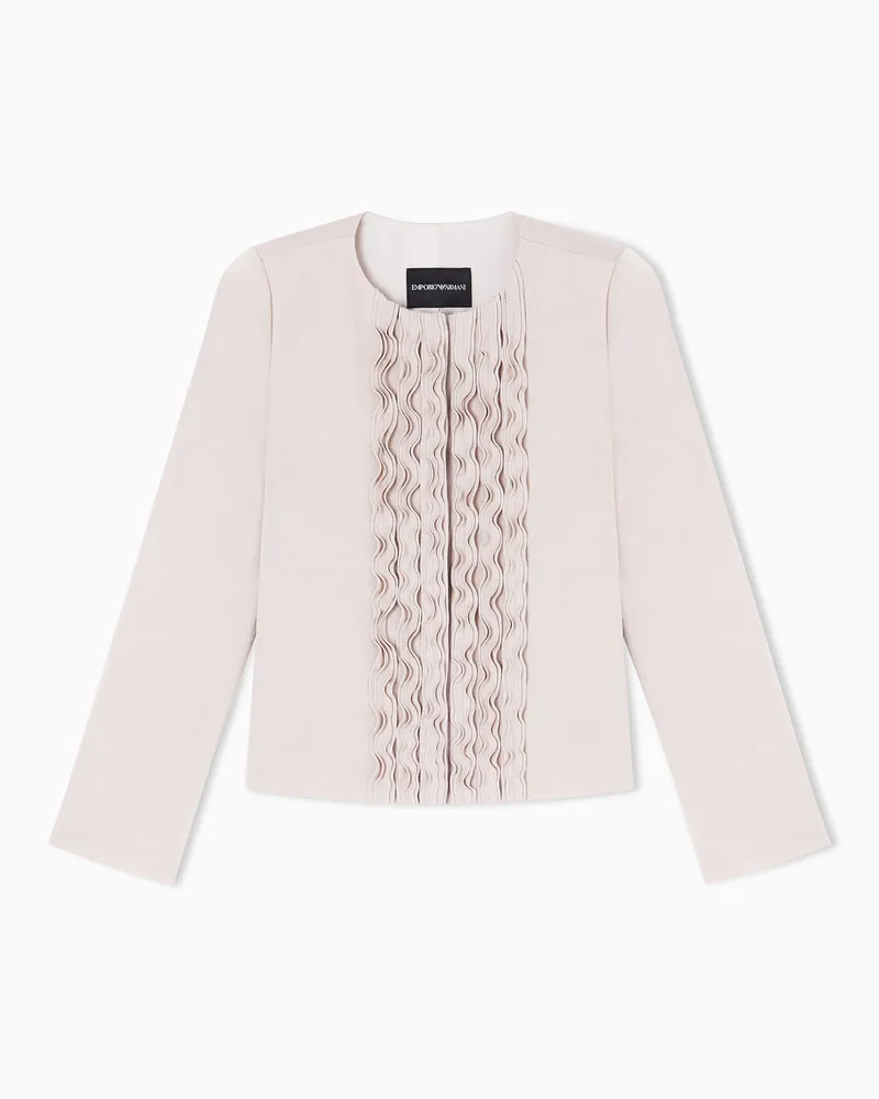 Emporio Armani Washed twill jacket with fitted sides Beige