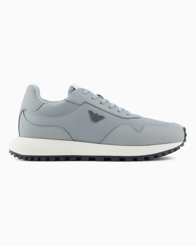 Emporio Armani ASV Sneaker aus recyceltem Nylon, mit Details aus wiederaufbereitetem Saffiano 