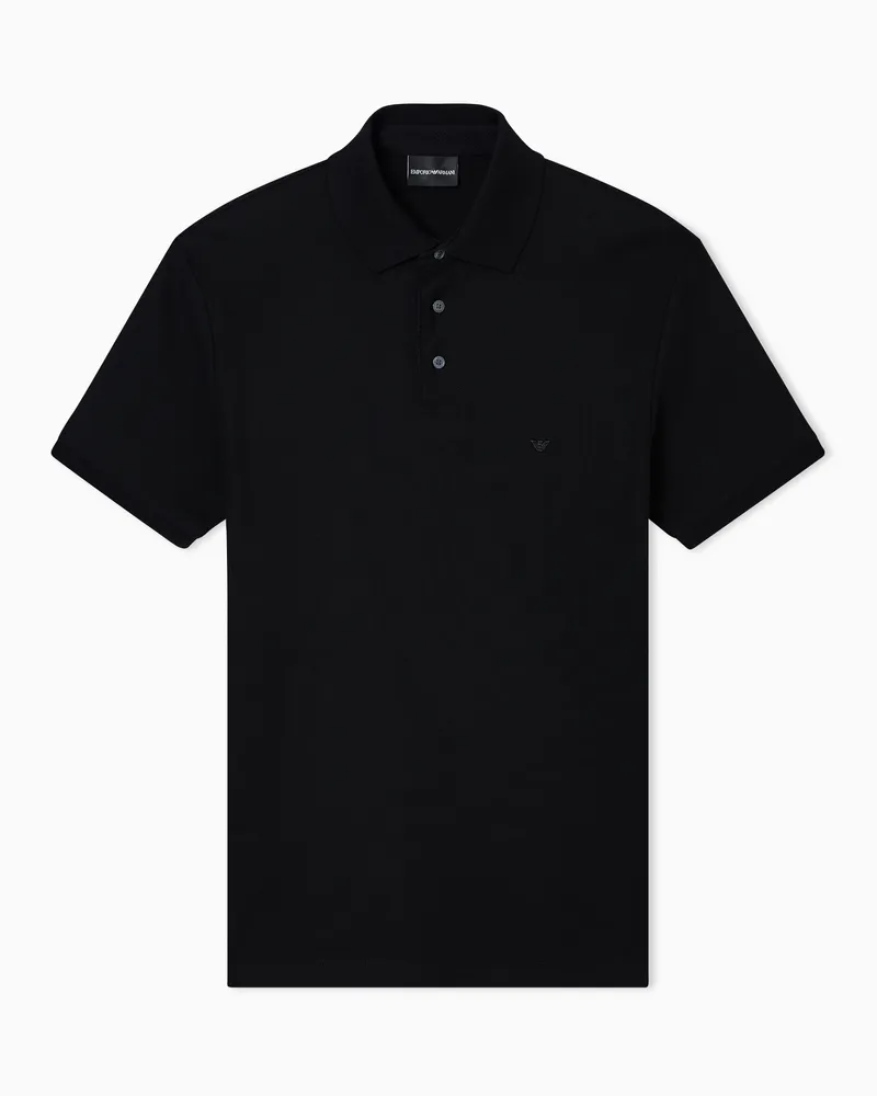 Emporio Armani Stretch piqué polo shirt Schwarz