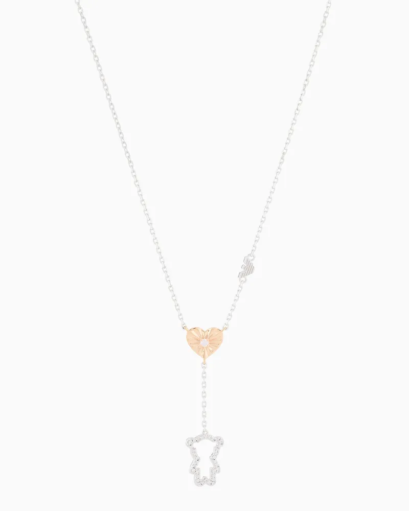 Emporio Armani Kette mit Y-Anhänger aus zweifarbigem Sterlingsilber Mehrfarbig