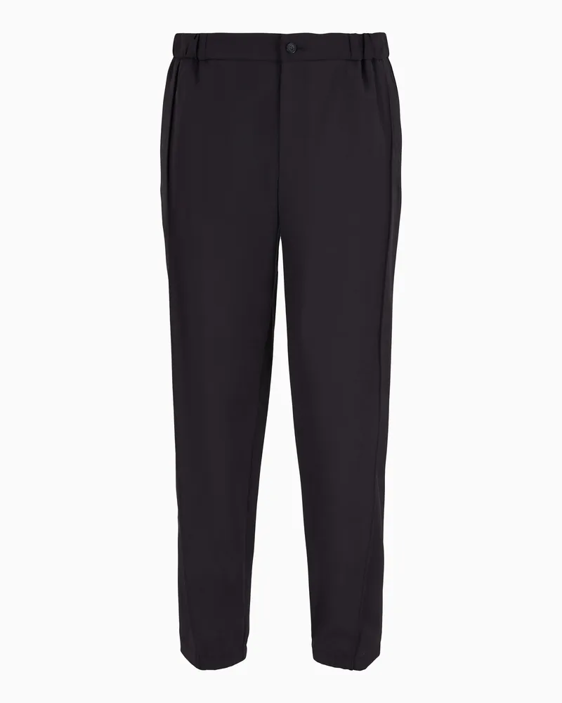 Emporio Armani Hose aus Stoff mit natürlicher Elastizität mit dehnbarem Beinabschluss Marineblau