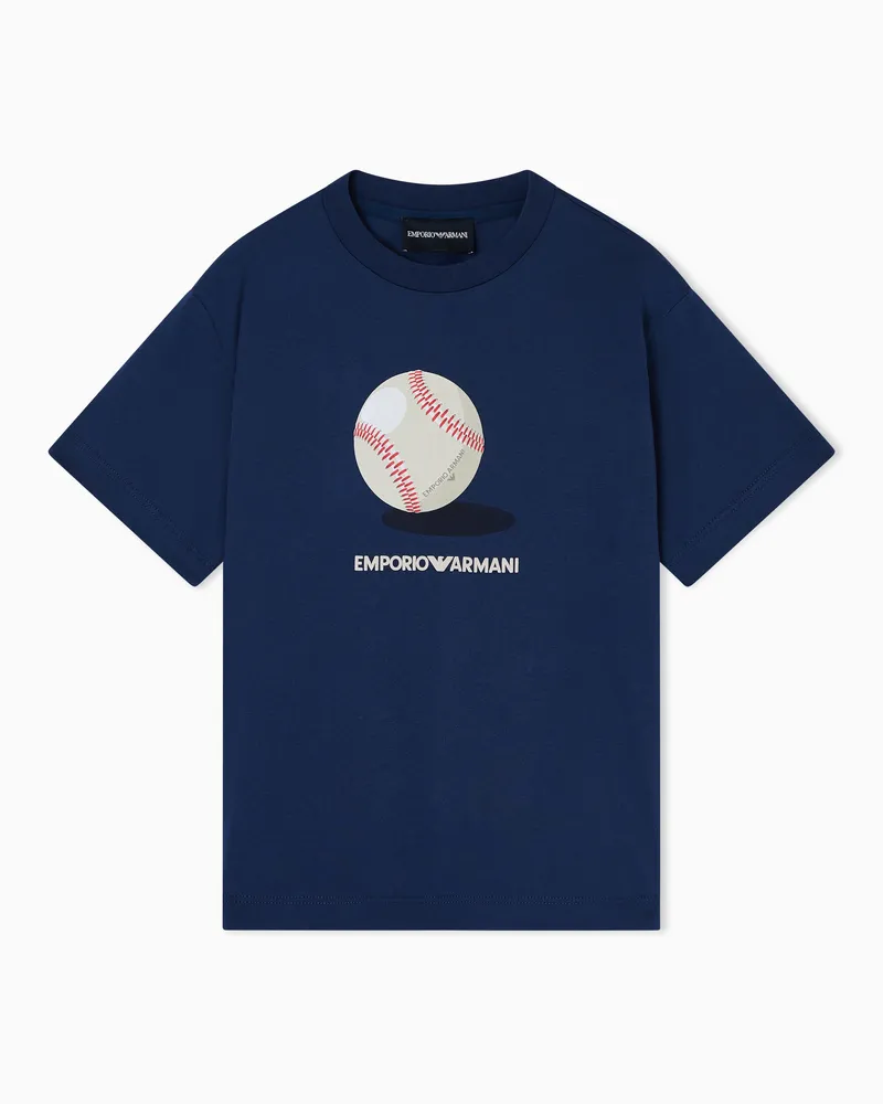 Emporio Armani T-Shirt aus Jersey mit Baseball-Print Blau