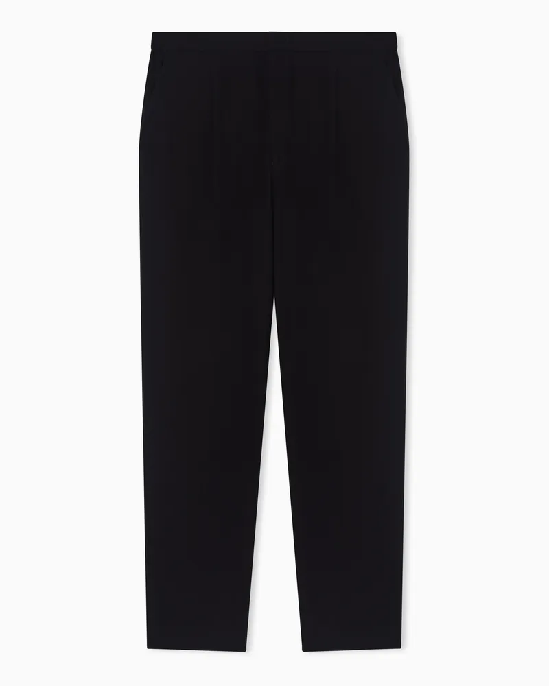 Emporio Armani Hose aus Crêpe-Stoff in 3D-Optik Schwarz