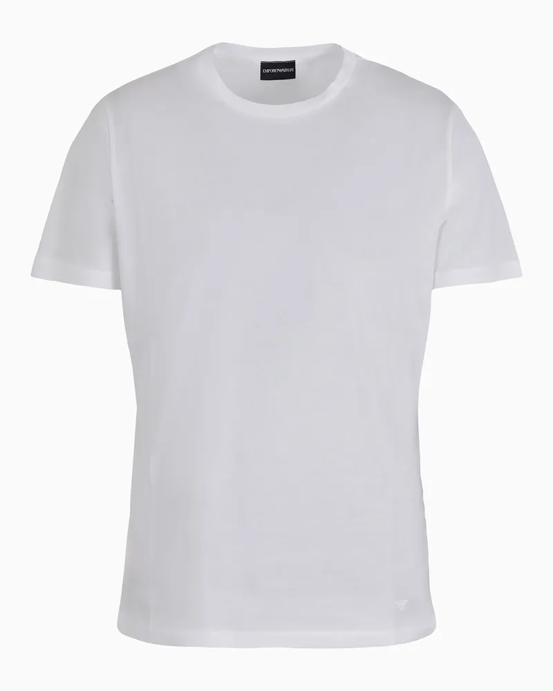 Emporio Armani T-Shirt aus merzerisiertem Jersey Weiß