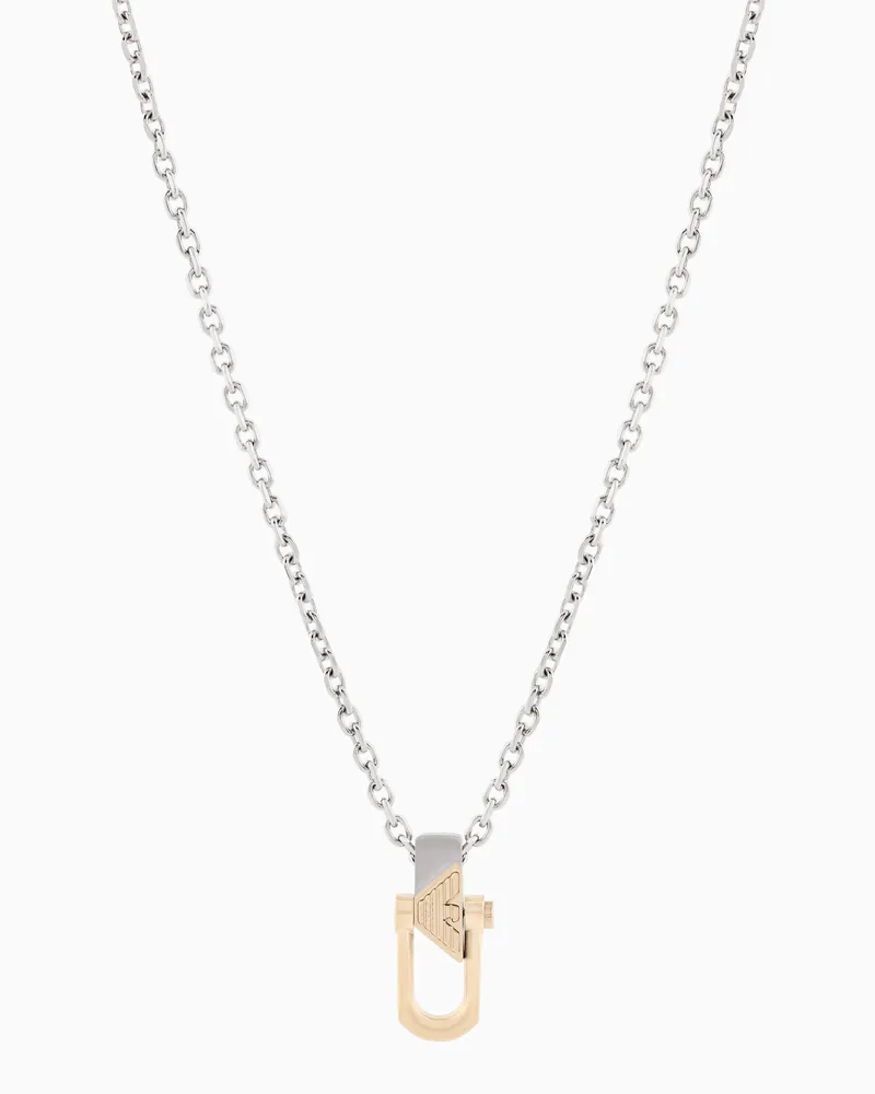 Emporio Armani Kette mit Anhänger aus zweifarbigem Edelstahl Mehrfarbig